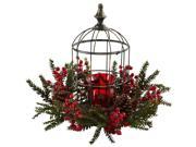 Pine Berry Birdhouse Candelabrum