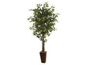 Ficus Silk Tree with Bamboo Planter