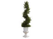 Cedar Spiral Topiary with Lights