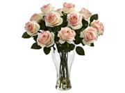 Blooming Roses Vase Arrangement in Light Pink