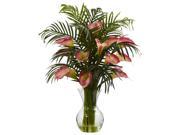 Calla Lily Palm Vase Arrangement in Pink
