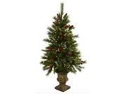 48 in. Silk Christmas Tree with Decorative Urn