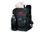 Turismo Embroidered Backpack in Black University of Wisconsin Badgers
