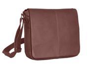 Leather Messenger Bag w Laptop Compartment Cafe