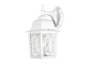 One Light Outdoor Wall Sconce White Finish with Clear Water Glass