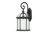 One Light Outdoor Wall Sconce Textured Black Finish with Clear Beveled Glass