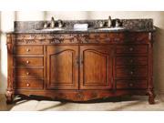72 in. Bathroom Double Vanity in Cherry and Brown