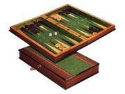 Sorrento II Green Finish Inlaid Wood Backgammon Game Set