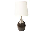 ORE International 24 H Espresso Silver Touch On Table Lamp 8310ES
