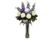 Nearly Natural 1220 PP Purple Rose Delphinium and Lilac Silk Flower Arrangement