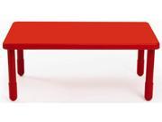 Rectangular Table in Candy Apple Red 18 in. Height