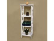 X Frame Mission Style Bathroom Towel Tower with Three Shelves