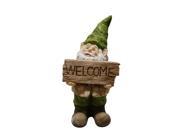 Gnome w Welcome Sign Statue