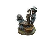 Polyresin Boy and Girl Fetching Water