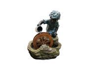 Polyresin Boy w Wheel Fountain