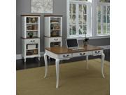 Oak and Rubbed White Executive Desk