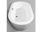 Wyndham Collection Mermaid 60 inch Freestanding Bathtub in White with Polished Chrome Drain and Overflow Trim