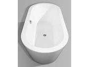 Wyndham Collection Mermaid 67 inch Freestanding Bathtub in White with Polished Chrome Drain and Overflow Trim
