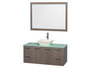 48 in. Modern Wall Mounted Vanity Set in Grey Finish