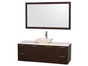 Bathroom Vanity Set with Ivory Marble Sink in Espresso