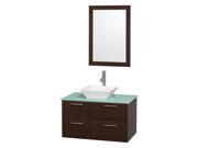 2 Drawer Wall Mounted Vanity Set in Espresso Finish