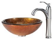 Triton Glass Vessel Sink and Riviera Faucet in Chrome