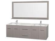 72 in. Wall Mounted Vanity Set in Gray Finish