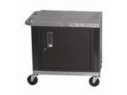 Tuffy 24 in. Plastic Cart w Steel Cabinet in Gray Black