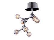 Molecular Collection 7 Light Semi Flush Mount in Chrome With Rainbow Glass