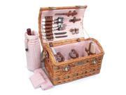 Tan Colored Willow And Seagrass Picnic Basket