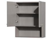 Wyndham Collection Centra Wall Mounted Bathroom Storage Cabinet in Gray Oak Two Door