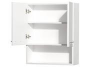 Wyndham Collection Centra Wall Mounted Bathroom Storage Cabinet in White Two Door