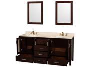 Eco Friendly Bathroom Vanity with White Undermount Sinks