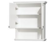Wyndham Collection Acclaim Solid Oak Bathroom Wall Mounted Storage Cabinet in White