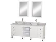 Eco Friendly Bathroom Vanity with White Carrera Marble Top