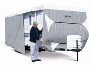 PolyPro III Deluxe Travel Trailer Cover in Grey and White Model 2