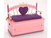 Purple Princess Toy Box w Cushioned Bench