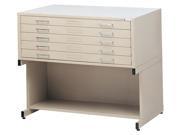 Five Drawer Steel File Cabinet 40.75 in. Gray