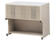 10 Drawer Stainless Steel Oversized Art File Cabinet 46.75 in. White