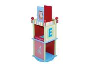 Alphabet Soup Colorful Revolving Bookcase w Two Shelves Photo Frame at Top
