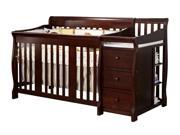 4 in 1 Fixed Side Convertible Crib Changer in Espresso Finish