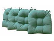 16 in. U Shape Cushion for Dining Chair Set of 2 Emerald
