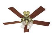 Studio Series 52 in. Ceiling Fan in Hunter Bright Brass Finish