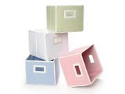 Badger Basket Folding Storage Cube Basket in White Set of 2