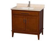 Eco Friendly Hardwood Bathroom Vanity in Light Chestnut Finish