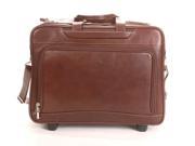 Torino 17 in. Leather Wheeled Briefcase Black