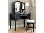 Vanity Table Set in Antique Black Finish