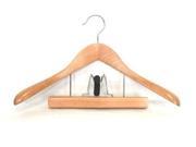 Taurus Suit Hanger w Trouser Clamp in Natural Finish Set of 12
