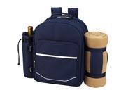 Blue Picnic Backpack for 4 with Blanket