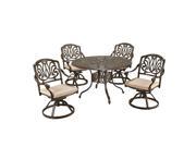 Floral Blossom Taupe 5PC Dining Set